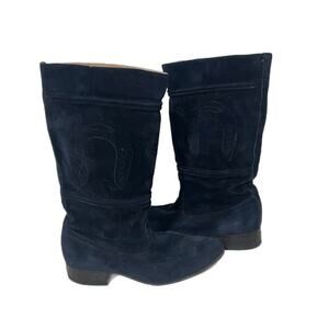 Bota Charra Escaramusa Mujer Women Riding Boots Size9 Mexican Rodeo Leather Blue